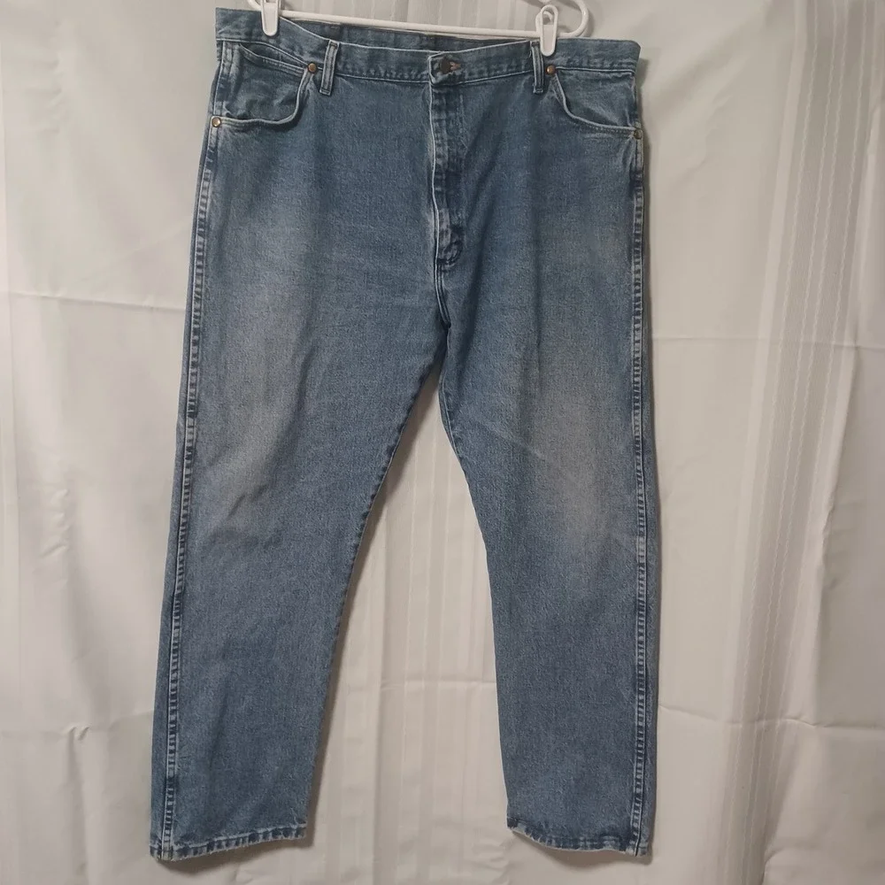 Wrangler Mens 13MWZGK Cowboy Cut Original Fit Jeans Blue Denim 42x30 High Rise